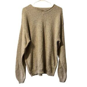 Alps Finest Quality Apparel Womens V Neck Pullover Knit‎ Sweater Tan Size Large